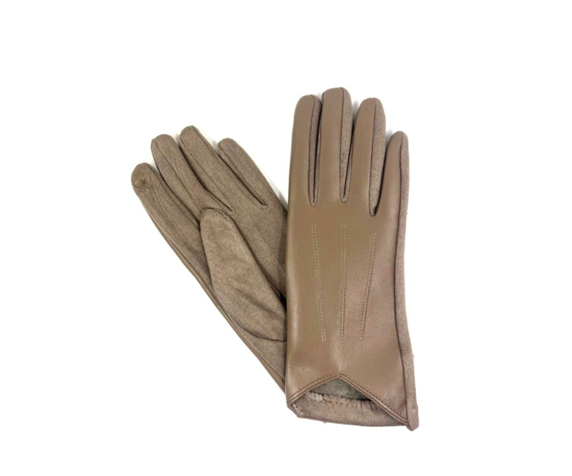 GUANTES LISOS MITAD PU Y MITAD TIPO ANTE