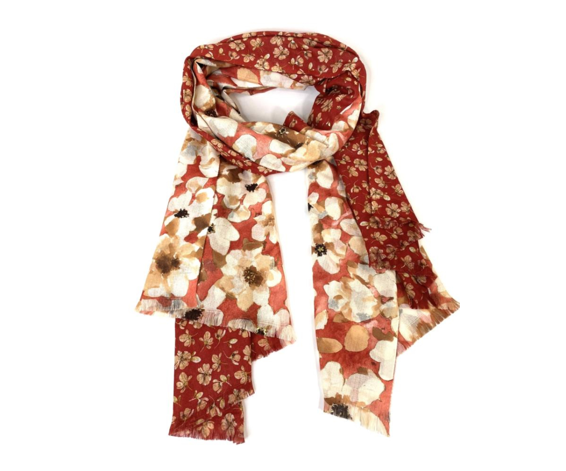 FOULARD GRUESO FLOR GRANDE Y PEQUEÑA