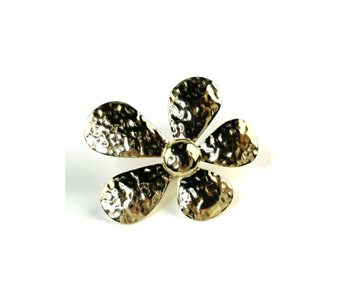 ANILLO ACERO FLOR MAXI