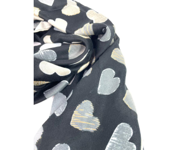 FOULARD ESTAMPADO CORAZONES GLITTER