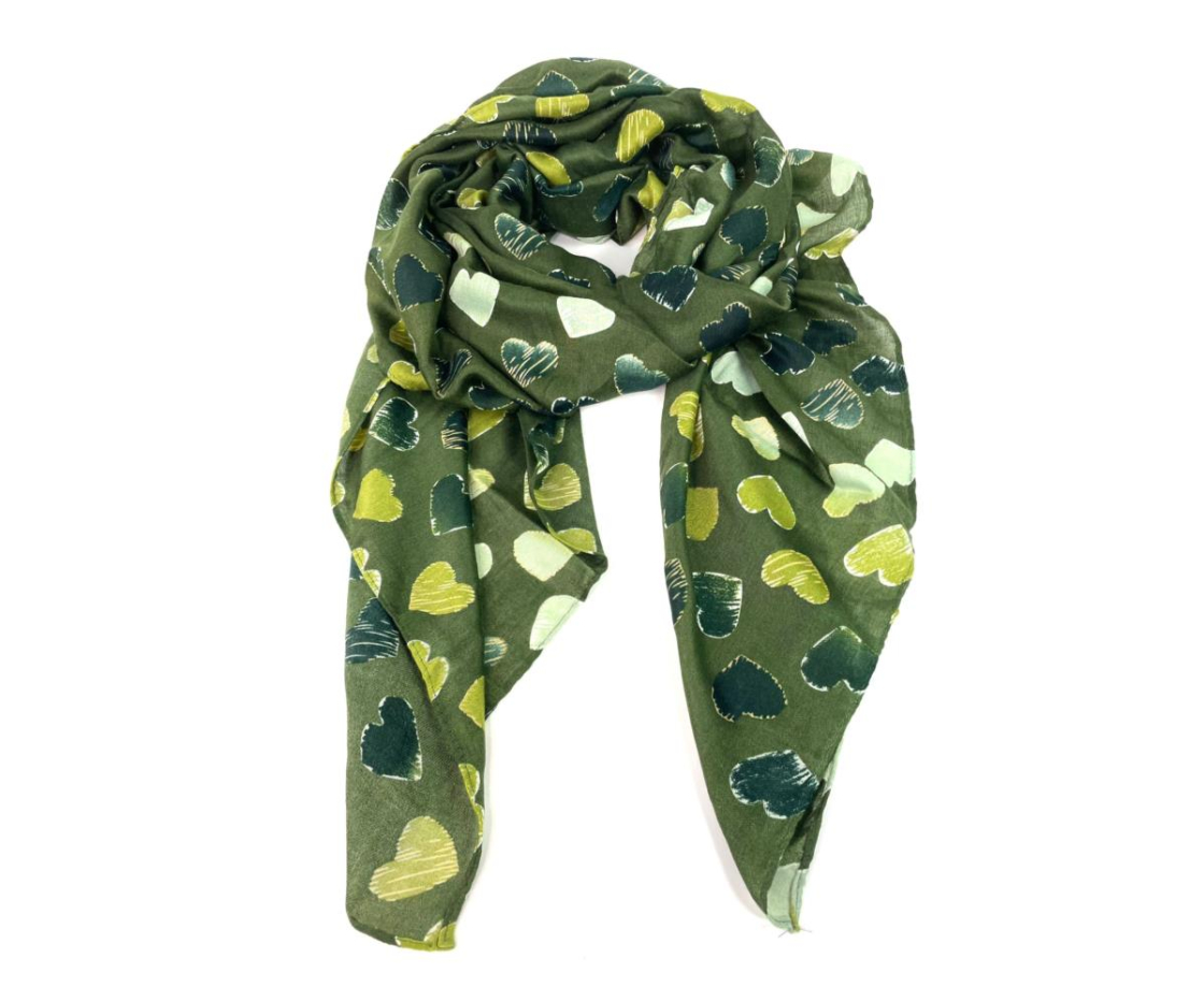 FOULARD ESTAMPADO CORAZONES GLITTER