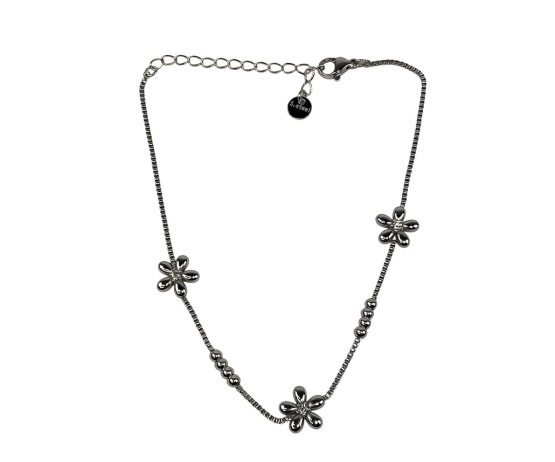 TOBILLERA ACERO FLOR