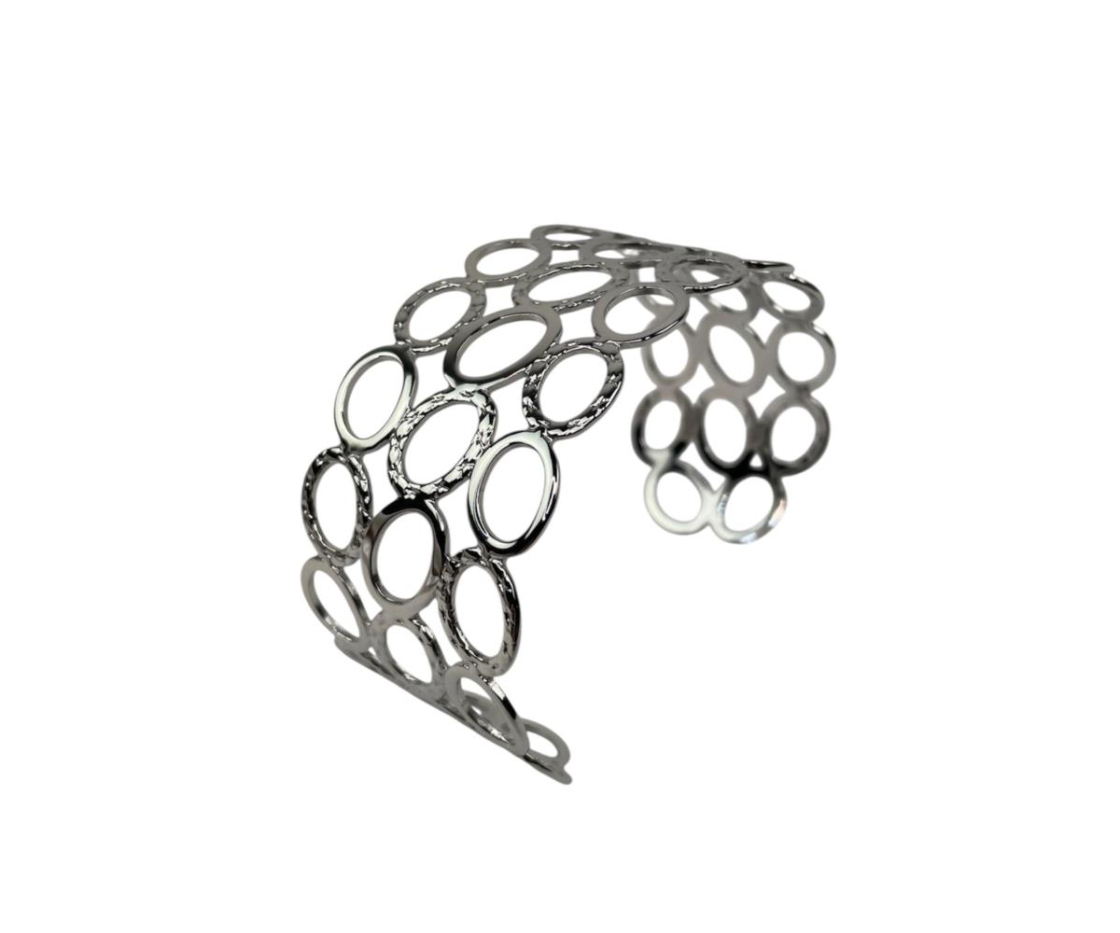 PULSERA ACERO RIGIDA CIRCULOS