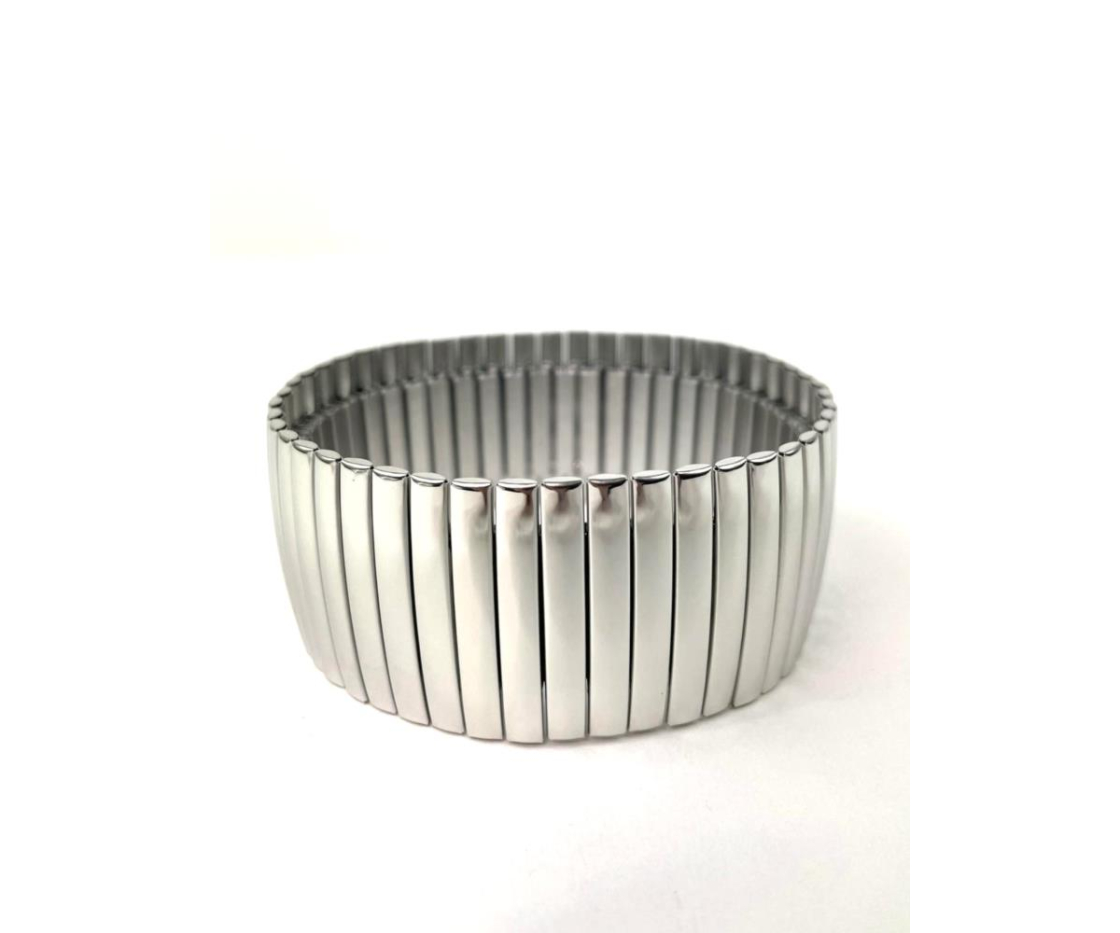 PULSERA ACERO ANCHA ELASTICA