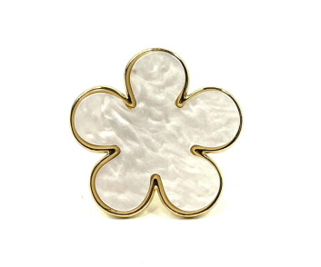 ANILLO ACERO FLOR NACARADA