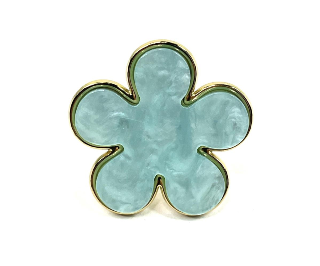 ANILLO ACERO FLOR NACARADA