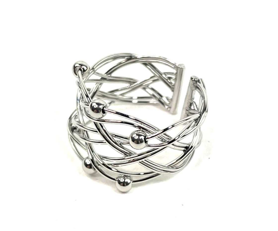 ANILLO ACERO ENTRELAZADO