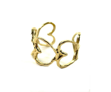 ANILLO ACERO CORAZON ENTRELAZADO