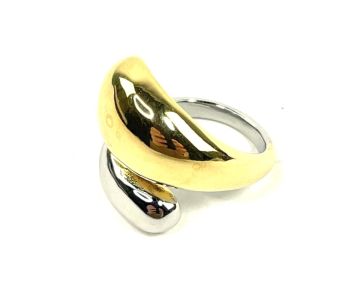 ANILLO ACERA GOTA BICOLOR