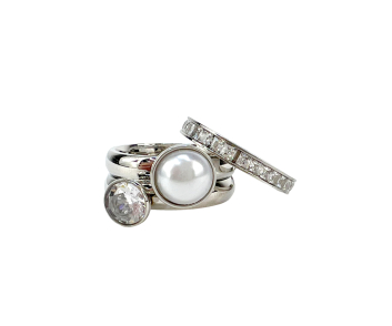 ANILL ACERO PLTD 3 FIL PERLA Y PIED
