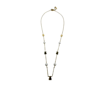 COLLAR ACERO CORTO OSO PERLA
