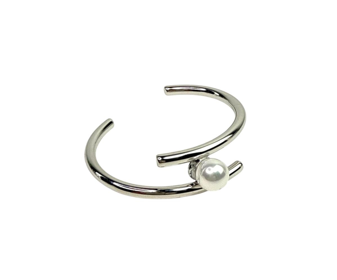 PULSERA ACERO PERLA CENTRAL