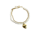 PULSERA ACERO PERLA CORAZON