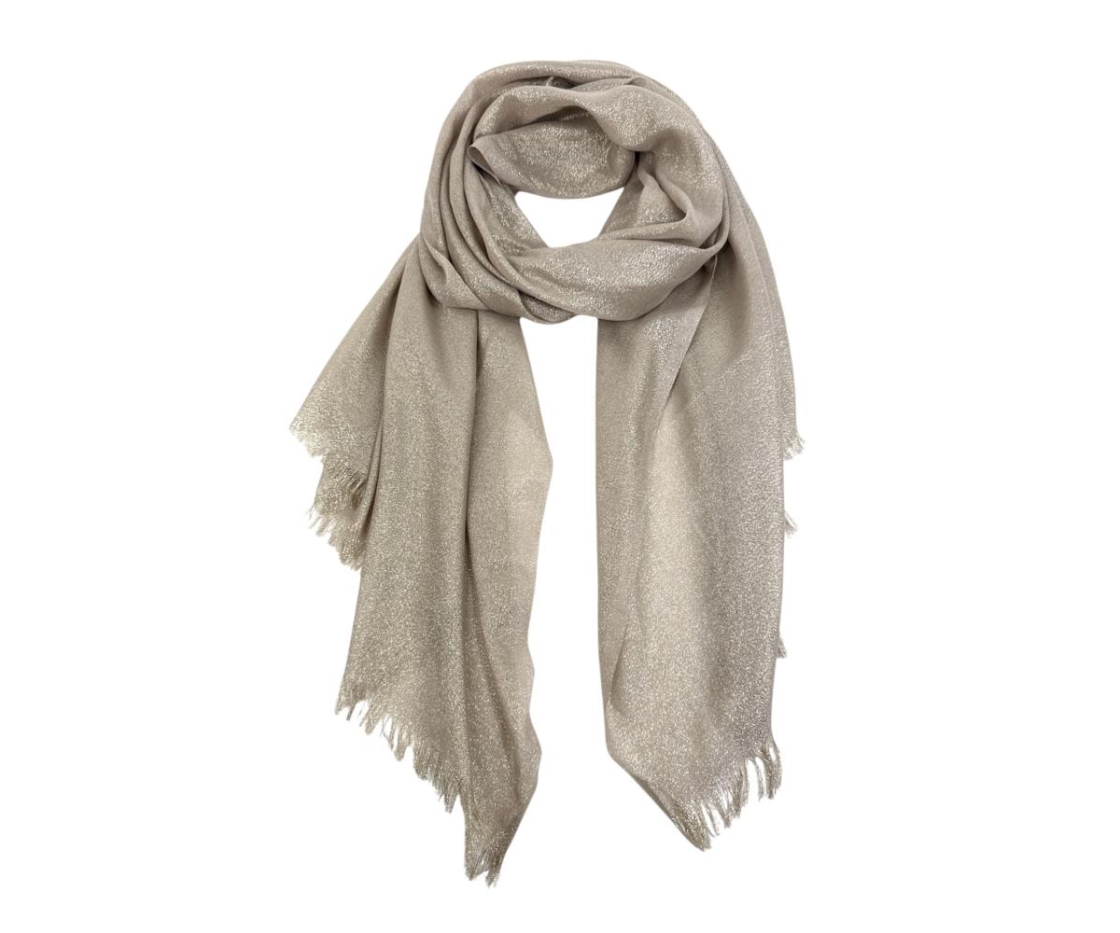 FOULARD LISO BRILLO CON FLECOS