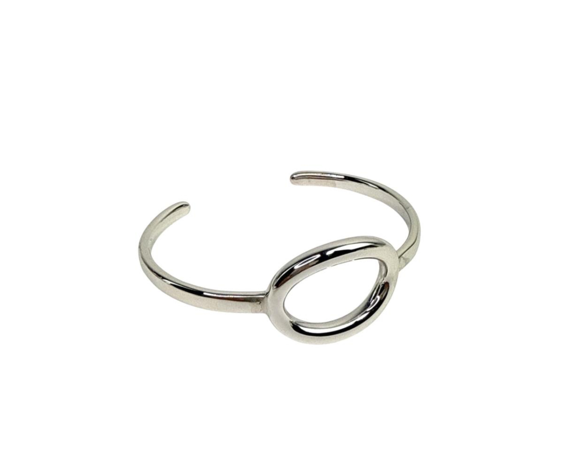 PULSERA ACERO ABIERTA OVALO