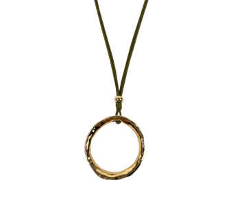 COLLAR LARGO CORDON PIEZA REDONDA