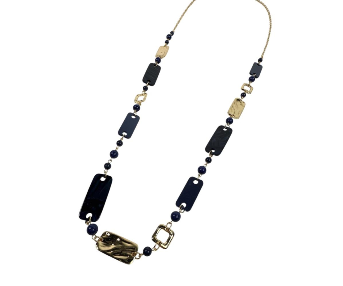 COLLAR LARGO PIEZAS RECTANGULARES