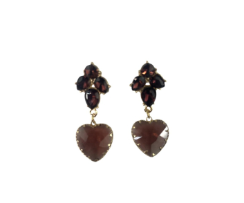 PENDIENTES LARGO CORAZON PIEDRA