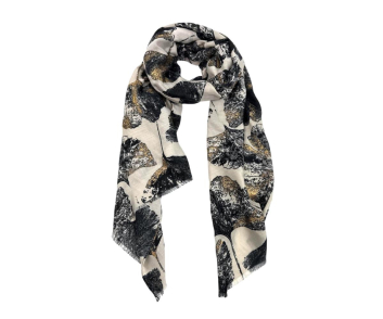 FOULARD ESTAMPADO HOJAS LUREX