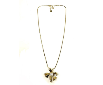 COLLAR ACERO FLOR PERLA