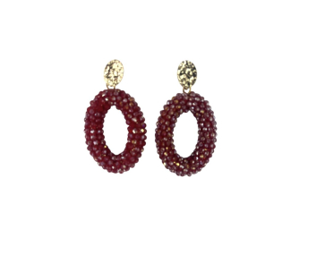 PENDIENTE OVALADO PIEDRAS