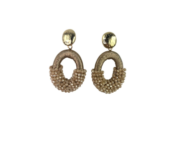 PENDIENTE ARO OVALADO PIEDRAS