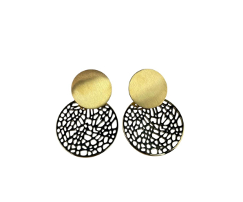 PENDIENTE ACERO CIRCULO TROQUELADO