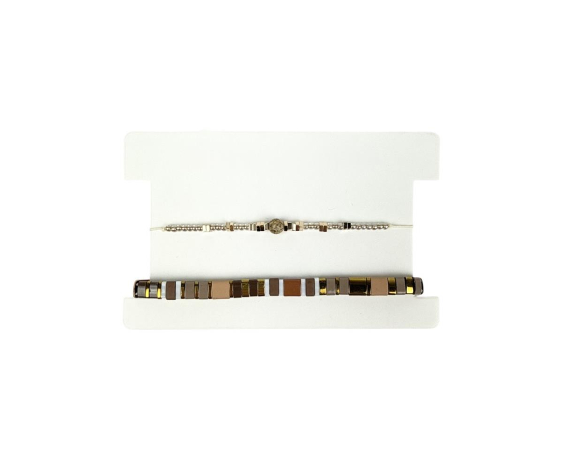 2 PULSERAS GOMA CON PIEDRAS