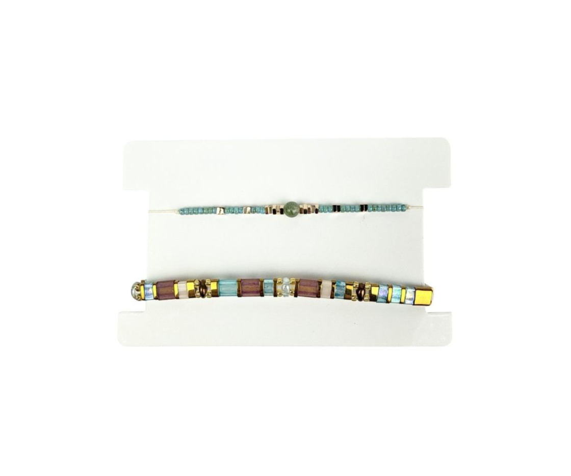 2 PULSERAS GOMA CON PIEDRAS