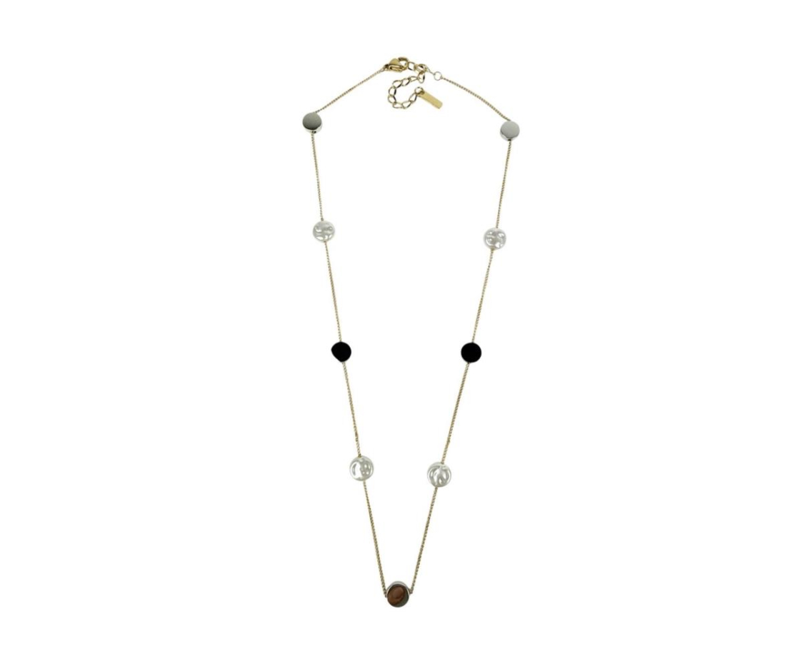 COLLAR ACERO PERLA PLANA