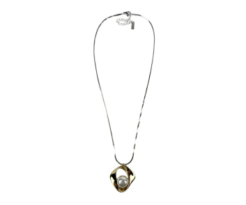 COLLAR ACERO BICOLOR PERLA