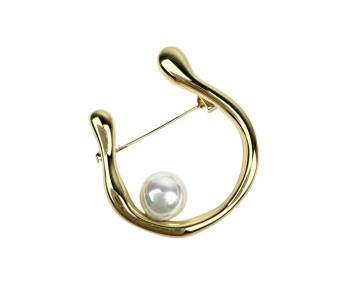 BROCHE ACERO PERLA