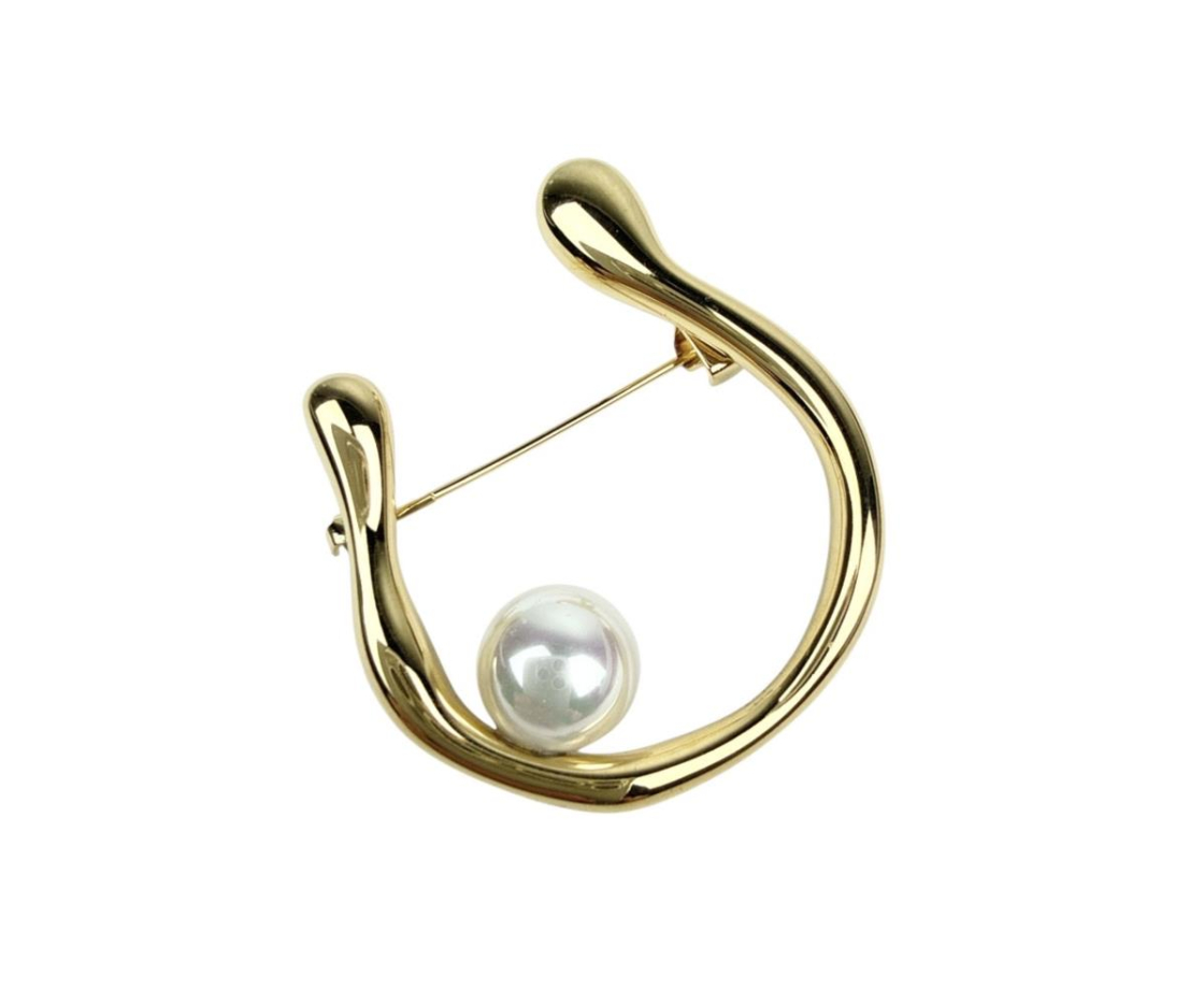 BROCHE ACERO PERLA