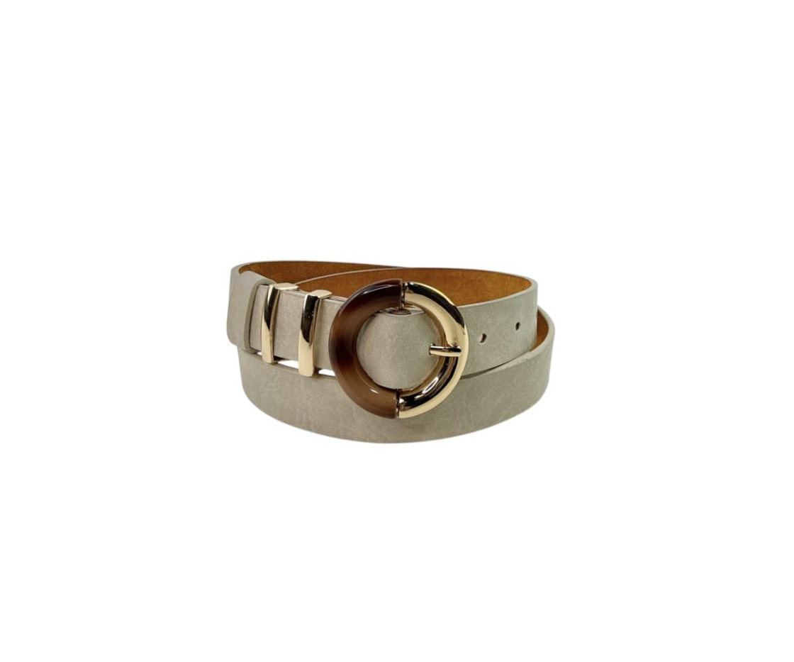 CINTURON PU LISO CON HEBILLA MITAD ANIMA