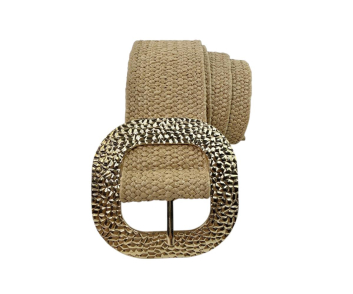 CINTURON RAFIA HEBILLA CUADRADA ORO GRAB
