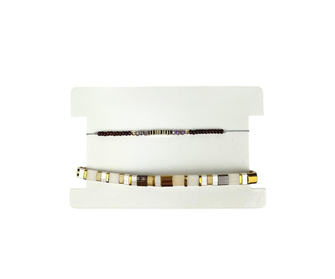 2 PULSERAS GOMA CON PIEDRAS