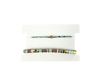2 PULSERAS GOMA CON PIEDRAS