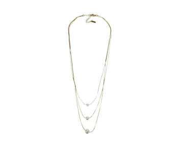 COLLAR ACERO 3 VUELTAS PERLA