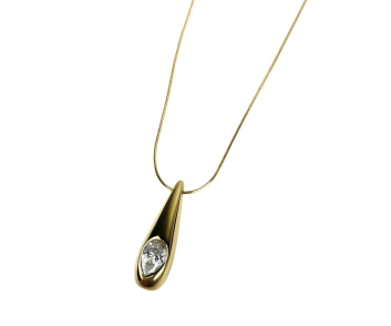 COLLAR ACERO LAGRIMA PIEDRA