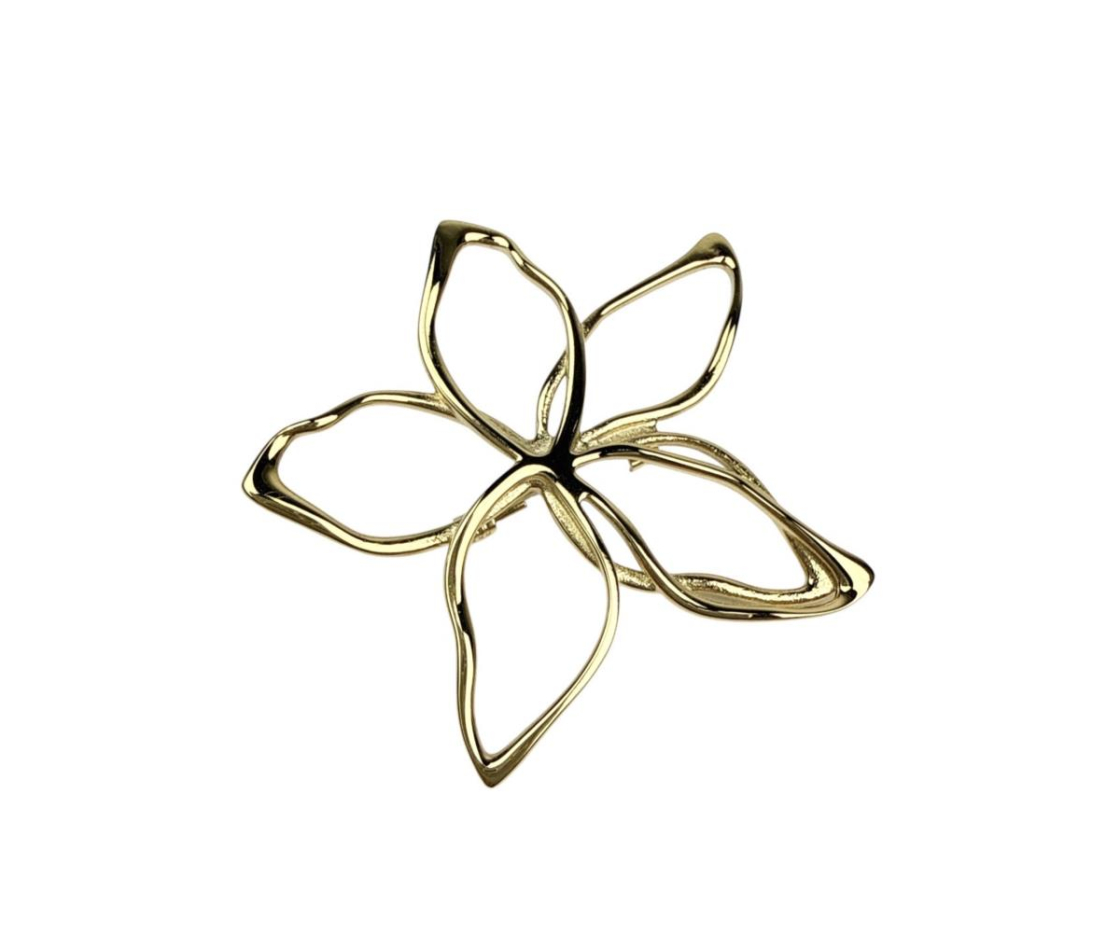 BROCHE ACERO FLOR