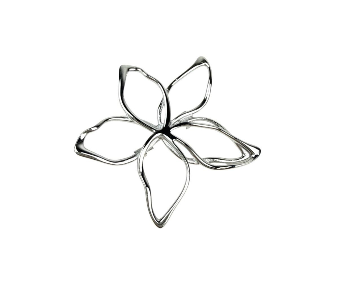 BROCHE ACERO FLOR
