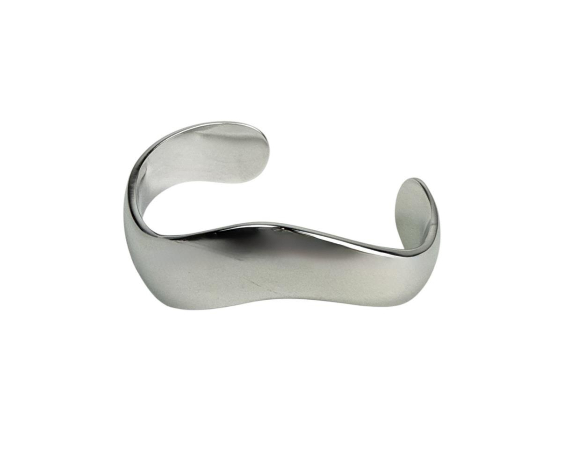 PULSERA ACERO RIGIDA ONDA