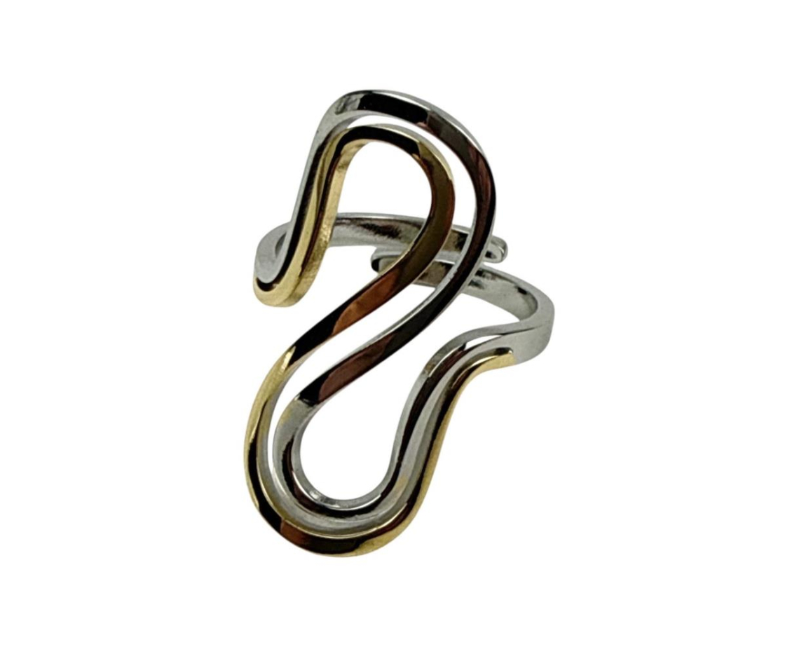 ANILLO ACERO S BICOLOR