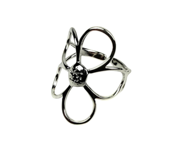 ANILLO ACERO FLOR