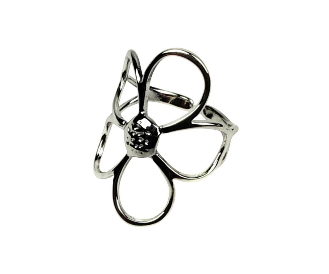 ANILLO ACERO FLOR