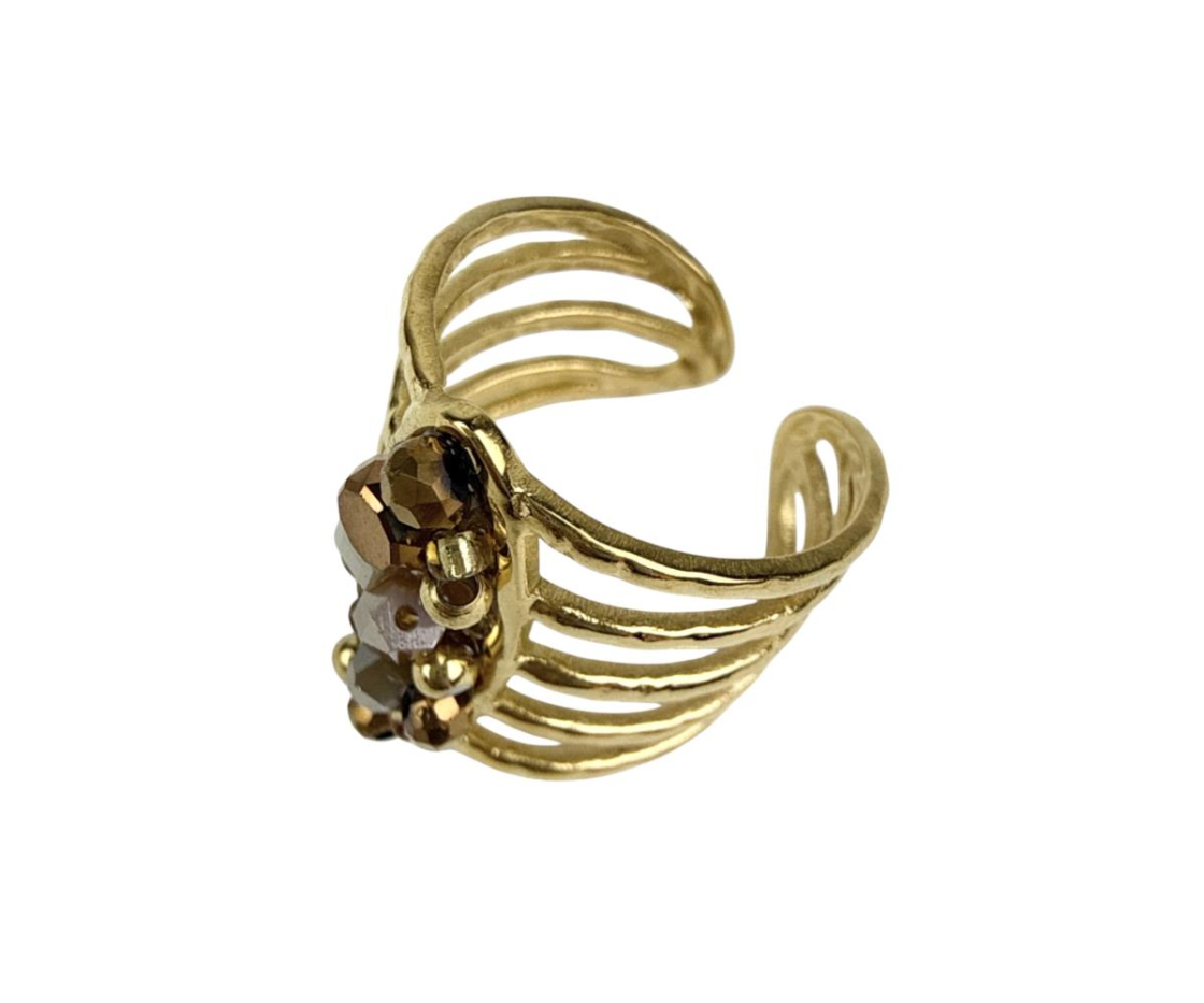 ANILLO 5 TIRAS   PIEDRAS CENTRALES