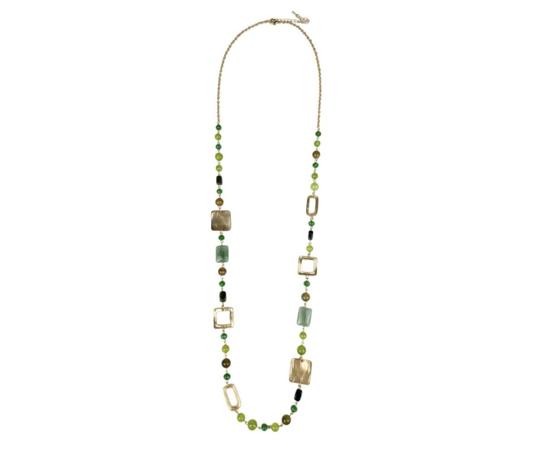 COLLAR LARGO TONOS VERDES