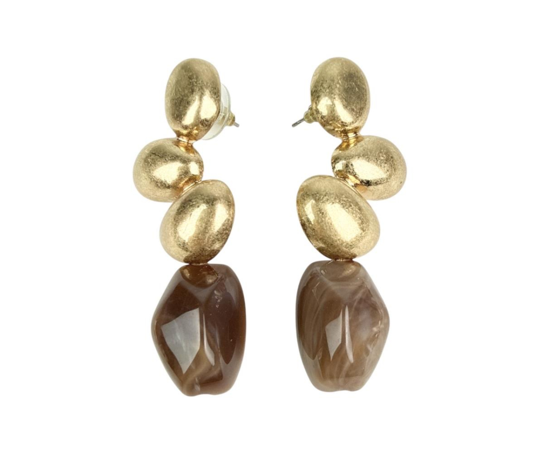 PENDIENTE LARGO 3 PZ MAS PIEDRA