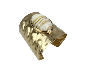 PULSERA ANCHA PIEDRA OVALADA