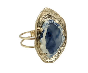 PULSERA ANCHA PIEDRA OVALADA